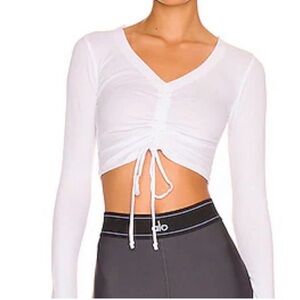 All Ribbed Cinched Long Sleeve